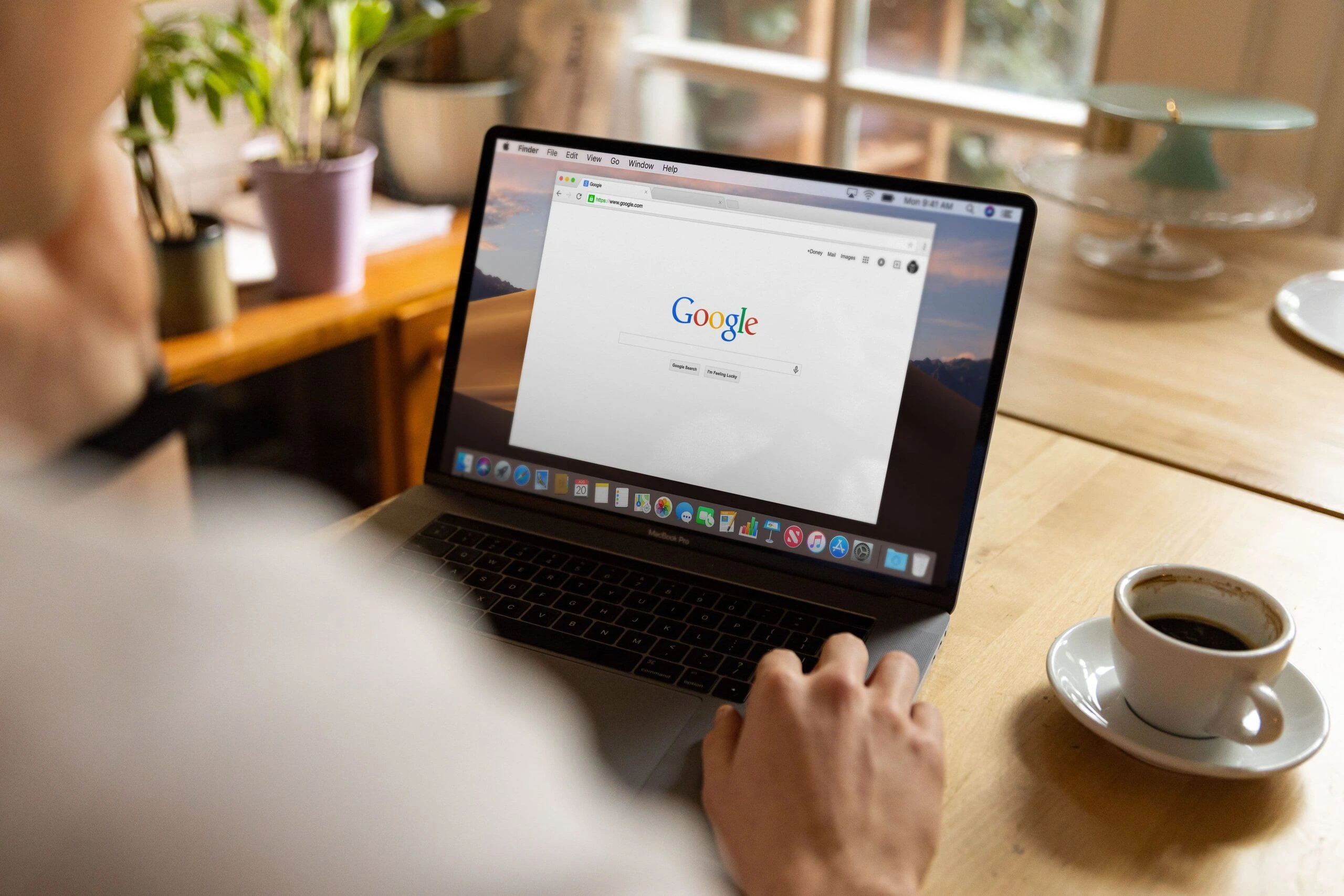 Digital marketing services with Google search engine optimization (SEO) on a laptop